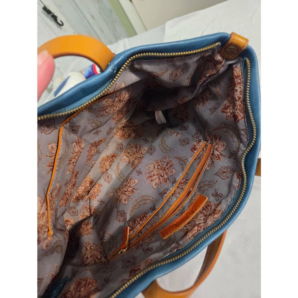 Hobo Cecily Mini Tote Leather Shoulder Bag Purse Teal Blue - Picture 4 of 9